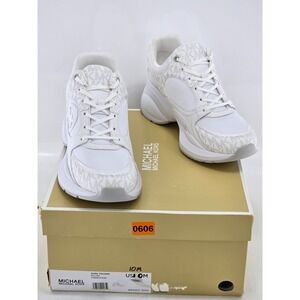 Michael Kors Zuma Trainer Womens 10M Bright White Nylon Sneakers - New